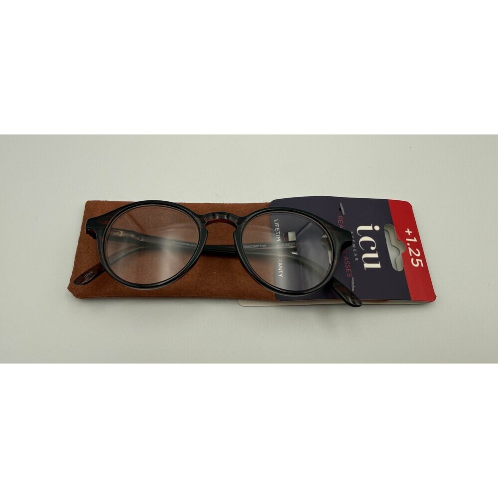 ICU Eyewear Women's Reading Glasses +1.25Magnification Brown Frame With Case